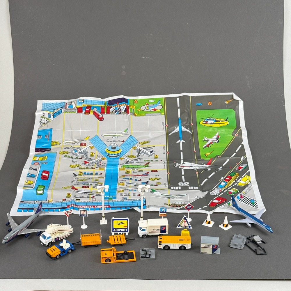 United Airlines International Airport Toy Set vintage
